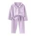 Toddler Boys Girls Winter Long Sleeve Solid Color Tops Pants 2Pcs Outfits Clothes Set Warm Pajamas for Kids Baby Clothes Boy Baby Boy Romper Outfit Baby Bodysuit Boy Cotton