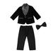 Shiningupup Kids Toddler Baby Boys Spring Autumn Patchwork Long Sleeve Pants Coat Outfits Bow Tie 3Pc Suit Clothes Baby Boy 2T 0 3 Months Baby Boy Clothes Fall Winter Pants