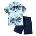 Shiningupup Summer Toddler Boys Short Sleeve Prints Tops Shorts Two Piece Outfits Set for Kids Clothes Toddler Boy 3T Baby Boy Clothes 18 24 Months Toddler Romper Boys 2T 3T