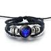 Serene Manifestation Bracelet 12 Constellations Gemstone Leather Energy- F7X8