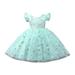 NIUREDLTD Flower Girl Dress Pageant Party Dress Long Gown Round Neck Loose Flying Sleeve A Line Dress Wedding Party Princess Dress Pageant Gown For Toddler Grils Mint Green Size 120/7Y