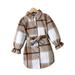 Lindreshi Girls Dresses Clearance Fashion Plaid Dress Suit Shirt Style Small Fresh Plaid Dress Trench Coat Jacket Dress Suit Suitable for 3~7 Years Old