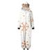 Hapimo Family Matching Pajama Sets Outfits Snow Long Sleeve Hoodie Romper Jumpsuits Warm Set Printed Home Wear Hoodid Moms Casual Holiday Christmas Gift for Women White XXL