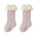 Socks for Girls Indoor Solid Slipper Shoes Antislip Booties First Walkers Lace Ruffle Baby Girls Boys Stocking