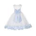 Ekidsbridal Ivory Tulle Rose Petals Junior Flower Girl Dress Pageant Mini Bridal Gown Christening Formal Evening Wedding 302T 14