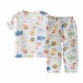 JSGEK Soft Comfy Cute Cartoon Printing Sleepwear Summer Fashion Outfits for Girls Short Sleeve Round-Neck Blouses Kids Shirts Sets Casual Loose Orange 10-11 Years