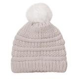 ASEIDFNSA Baby Boys Girls Thick Beanie Hat Knitted Cap Beanies Pompom Plush Lined Hats Elastics Turban Winter Warm Hat Warm for Cold Weather Beige