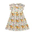 Girls Cute Dresses Holiday Playwear For Little Girls Little Child Short SleeveMulti Color FloralSun Summer Fashion Playwear Dres Orange 100