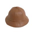 Peyakidsaa Stylish Baby Bucket Hats Leather Wide Brim Warm Winter Hat for Girls Boys