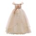 Youmylove Kids Dress Princess Dress Line Shoulder Girls Performance Dress Long Pommel Dress Party Child Playwear