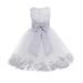 Ekidsbridal Ivory Tulle Rose Petals Junior Flower Girl Dress Pageant Mini Bridal Gown Christening Formal Evening Wedding 302T 12