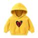 Virmaxy Christmas Toddler Baby Boys Girls Cute Hoodies Love Rainbow Stripes Printed Fleece Sweatshirt Long Sleeve Pullover Plush Hoodies with Robbie Cuffs For The Baby Christmas Gifts Yellow-B 6T