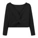 Youmylove Fall Winter Toddler Girls Long Sleeve Warm Solid Color Blouse Ballet Wrap Tops Velvet Dance Sweater Child Clothing