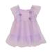 Girl s Dress New Fashion Puff Sleeve Floral Print Mesh Patchwork Dresses Elegant Cute Outwear