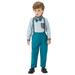 NIUREDLTD Toddler Gentleman Suit Outfits Tie Bow Kids Toddler Tops+Suspender Patchwork Set Pants T-Shirt Gentleman Boys Boys Outfits&Set Baby Boy Clothes Set Blue 80