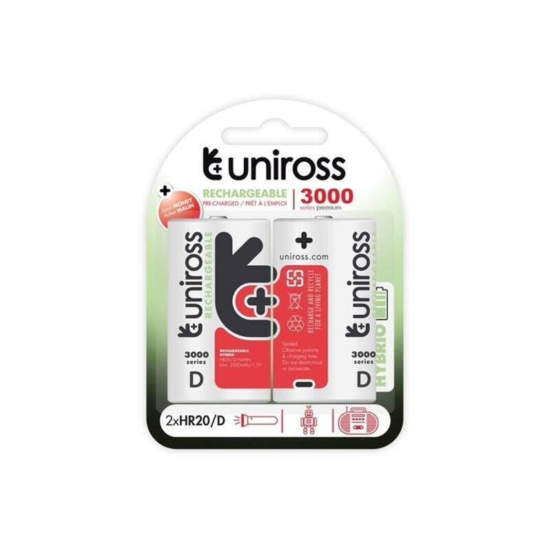 Uniross Hybrio-Akku Hr20 D 3000 mAh Blister*2 Image