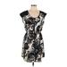 Bar III Casual Dress - Mini Scoop Neck Short sleeves: Black Dresses - Women's Size Large