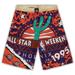 Men's Mitchell & Ness Purple/Orange NBA 1995 All-Star Game Hardwood Classics Big Tall Jumbotron 2.0 Shorts