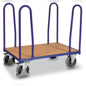 VARIOfit Seitenbügelwagen, Tragl. 500kg, Ladefl. LxB 1260x760mm, Holzplatte, 4 Bügel Image