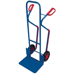 Stahlrohrkarre mit großer Schaufel RAL5010 Enzianblau Sackkarre Klappkarre Image