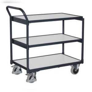 VARIOfit ESD-Tischwagen, Tragl. 250kg, Griff Holzplatte, Ladefl. LxB 835x490mm, Holzböden Image