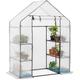 Walk In Greenhouse 4 Shelves with Heavy Duty PE Cover (6.4 x 4.7 x 2.4ft)