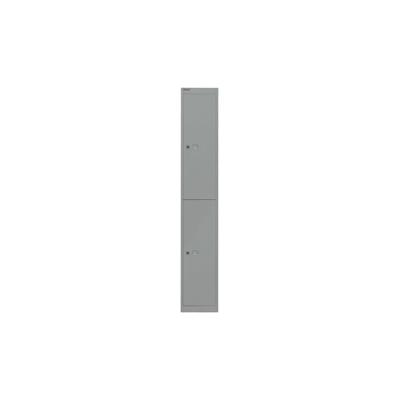 Bisley Garderobenschrank Office, 1 Abteil, 2 Fächer, Farbe silber, abschließbar, Maße (HxBxT): 1.802 x 305 x 457 mm Image