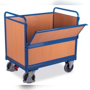 VARIOfit Holz-Kastenwagen, Tragl. 500kg, Ladefl. LxB 1000x650mm, HxLxB 1095x715x1060mm Image