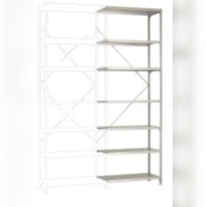 Mittelschweres Fachboden-Steckregal Anbauregal mit 7 Stahlböden, HxBxT = 3000 x 1000 x 300 mm Image