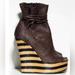 Burberry Shoes | Burberry Boho Wedges Woven Shoes High Platform Iconic Leather Shoes | Color: Brown/Tan | Size: 10