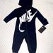 Nike One Pieces | Baby’s Black Nike Zip Up Onesie Hoodie | Color: Black/White | Size: 12mb