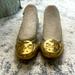 Tory Burch Shoes | Guc 7 Tory Burch Reva Ballet Flat Gold & Gold Hardware &Clear Sides See Pic | Color: Gold | Size: 7