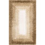Wide Width Ombre Border Bath Rug by Mohawk Home in Barley (Size 20" W 34" L)