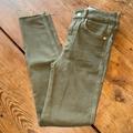 Free People Jeans | Free People Army Green Skinny Jean - Raw Hem | Color: Green | Size: 25