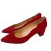 Kate Spade Shoes | Kate Spade Beautiful Red Suede Pointed Toe Block Heel Pumps In Ladies Size 9m | Color: Red | Size: 9