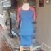 Lularoe Dresses | Lularoe Casual Julia Dress Size Small, Blue And Heathered Red Sleeves | Color: Blue | Size: S