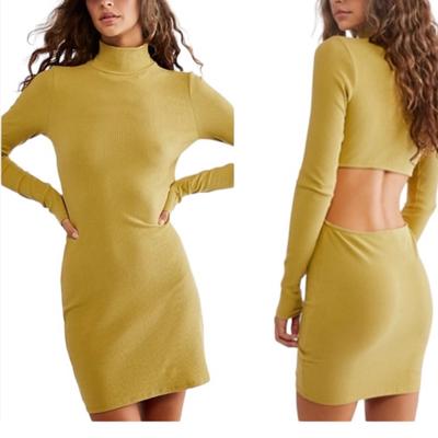 Free People Dresses | Free People Guess Who’s Back Chartreuse Mini Dress Large | Color: Tan | Size: L