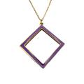 Kate Spade New York Jewelry | Kate Spade Play The Angles Purple Square Pendant Long Chain Necklace Gold Tone | Color: Purple | Size: Os