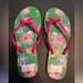 Kate Spade Shoes | Kate Spade Spring Blooms Flip Flops With Bow Detail, Like New. | Color: Green/Pink | Size: 8