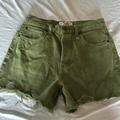 Free People Shorts | Free People - Olive Green Distressed Denim Shorts - Size 26 | Color: Green | Size: 26