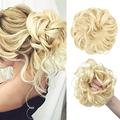 Bun Hair Pieces for Women 1 Pack Synthetic Bun Hair Extensions Messy Curly Wig Donut Hair Bun with Elastic Rubber Band Hair Bun for Women Messy Bun Hair Piece (Size : 1 PC, Color : Beach Blonde)