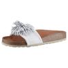 Pantolette VERBENAS "Reina Ecobrush", Damen, Gr. 36, weiß, Nappaleder, modisch, Schuhe, Sommerschuh, Schlappen, Strandschuh für den Sommer