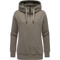 Kapuzensweatjacke RAGWEAR "Yodis Zip", Damen, Gr. XS (34), braun, Sweatware, Obermaterial: 70% Baumwolle, 30% Polyester, casual, bequem hüftbedeckend, hoch geschlossener Ausschnitt, Langarm Ärmel ohne Ärmelschlitz Rippbündchen, Sweatjacken, weicher...