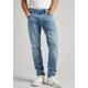 Tapered-fit-Jeans PEPE JEANS "TAPERED JEANS" Gr. 34, Länge 32, light used mn5 Herren Jeans Tapered-Jeans