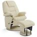 MCombo Swivel Glider Recliner with Ottoman, Reclining Chair with Adjustable Back, Faux leather Upholstered lounge Chair 4800