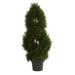 3' Double Pond Cypress Spiral Artificial Topiary Tree UV Resistant (Indoor/Outdoor) - 12"D x 16"W x 36"H