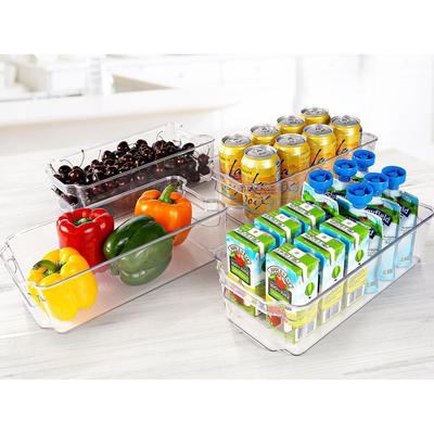 Zulay Kitchen 4 Pack Clear Refrigerator Organizer Bins - Medium