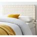 Ditmas Solid Wooden Off-White Leather Basket Weaved Full Size Headboard