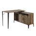 Zakwani Writing Desk - 48 in. L-Shaped Gray Oak and Black Wood Writing Desk with Shelves