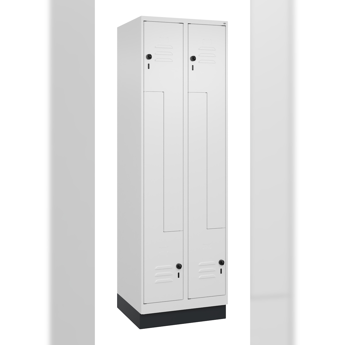 C+P Z-Spind, Classic PLUS, Sockel, 4 Abteile, 1950x600x500mm, 9016/9016 Image